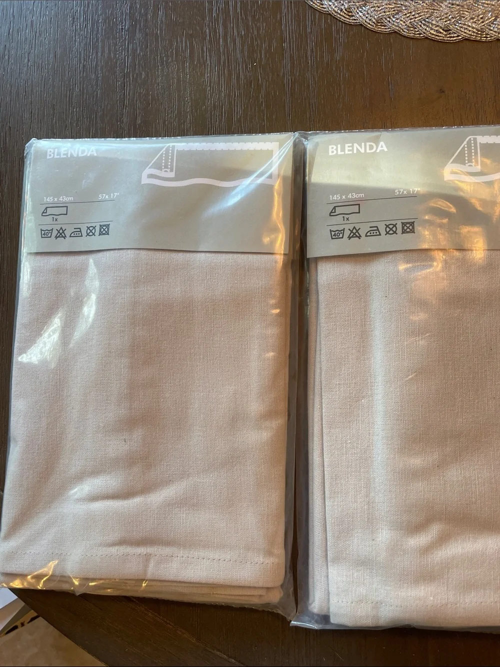 IKEA Blenda Tan Beige Curtain Valance 57